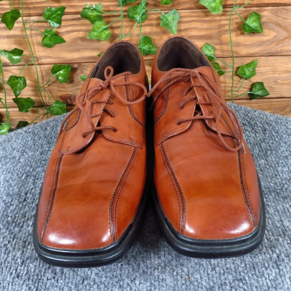 Rockport Essential Details Men Apron Toe Casual Shoe‎ 11.5 Office Tan Leather